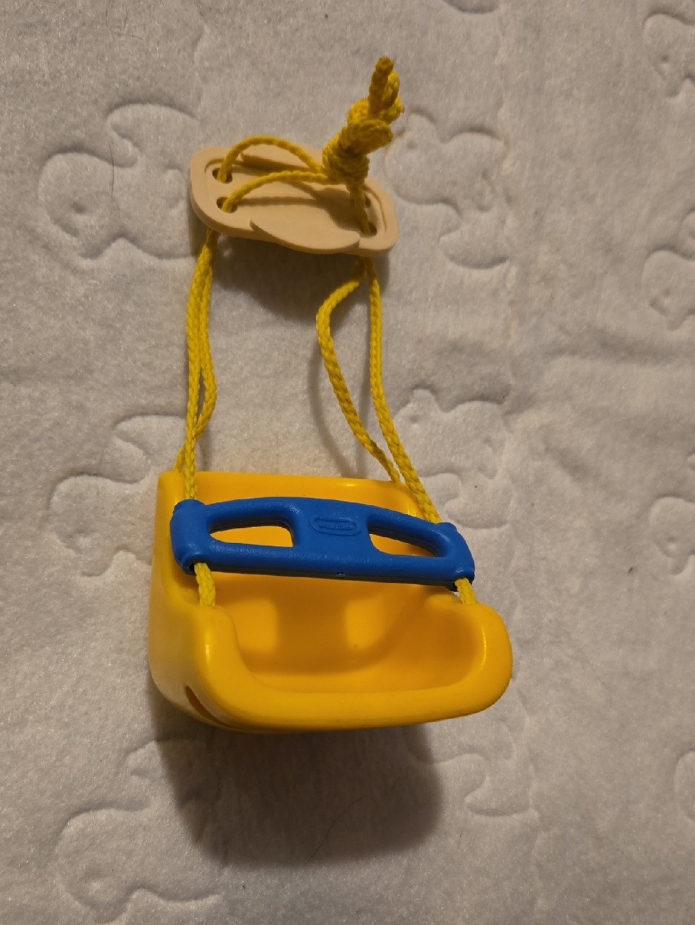Little Tykes Yellow Plastic Dollhouse Swing with Blue Safety Bar